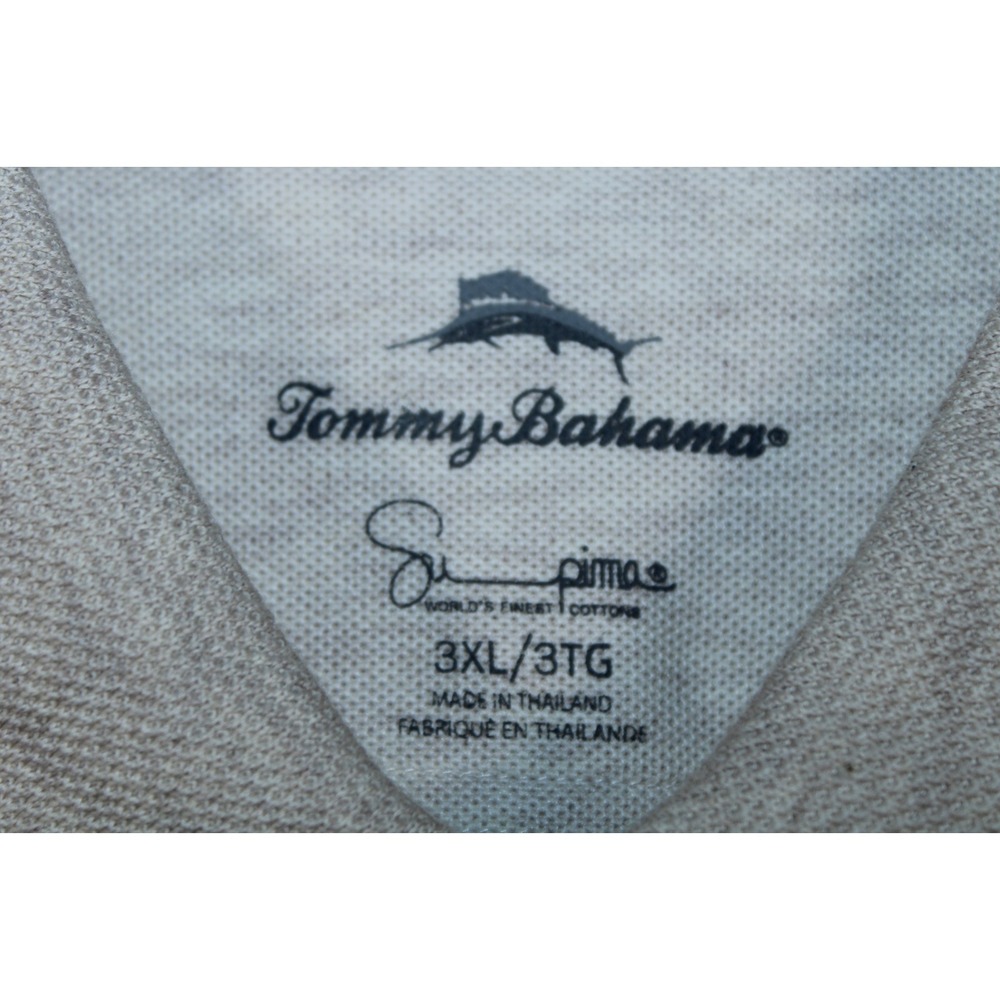 Tommy Bahama Men's 3XL Beige Short Sleeve Supima Cotton Polo Shirt - Picture 6 of 10